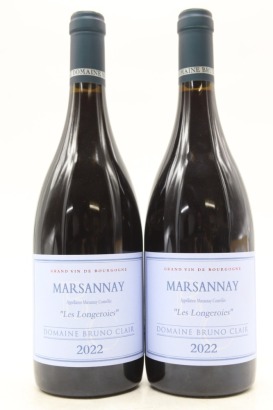 (2) 2022 Domaine Bruno Clair Marsannay Les Longeroies, Cote de Nuits