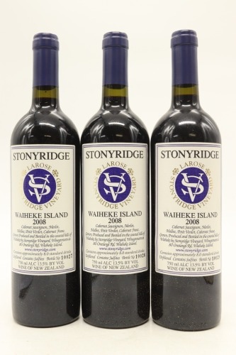 (3) 2008 Stonyridge Vineyard Larose, Waiheke Island