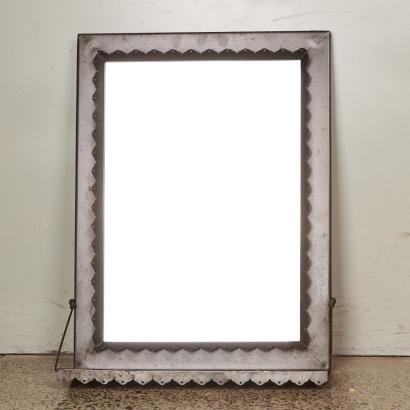 Handmade Metal Wall Mirror with Shelf Made in Mexico