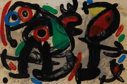 JOAN MIRO untitled (from Derriere le Miroir, no. 186, pg 10, 11)