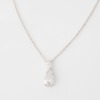 18ct White Gold, Partridge Jeweller's, 1.01ct Pear Cut Diamond / 0.15ct Diamond Pendant on 45cm Cable Link Chain with Box