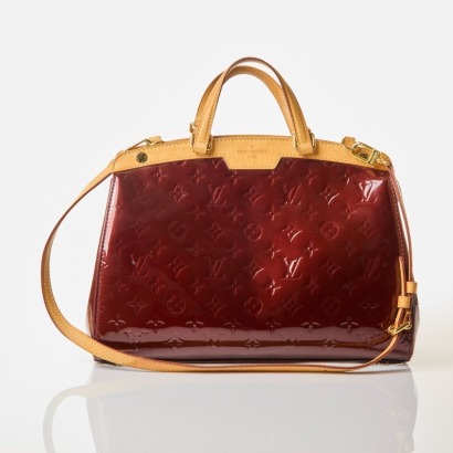 Louis Vuitton, Burgundy Vernis Brea MM Bag