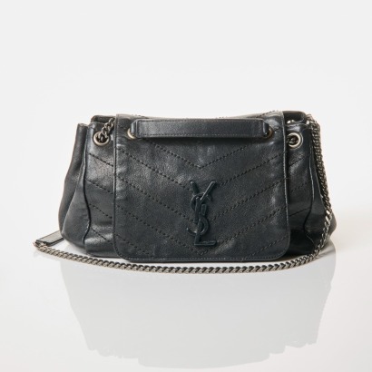 Saint Laurent, Nolita in Black Lambskin Leather Bag