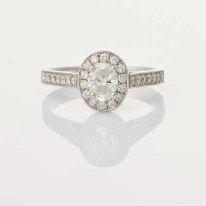Timmermans, Platinum Oval Diamond Ring