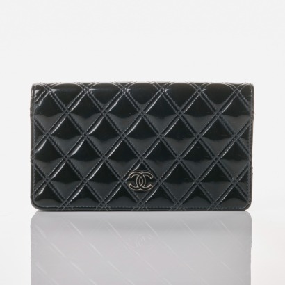 Chanel, Quilted Patent Flap Multi Card Holder Wallet