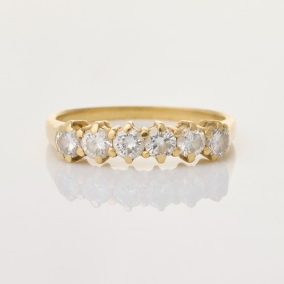 18ct Yellow Gold, Handmade, .60ct Diamond Anniversary Ring