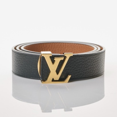 Louis Vuitton, 100cm Reversible Black / Brown Calfskin Belt with Box