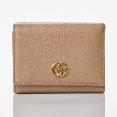 Gucci, Beige Marmont Leather Wallet with Box