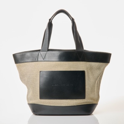Alexander Wang, Natural Canvas and Black Leather Tote Bag