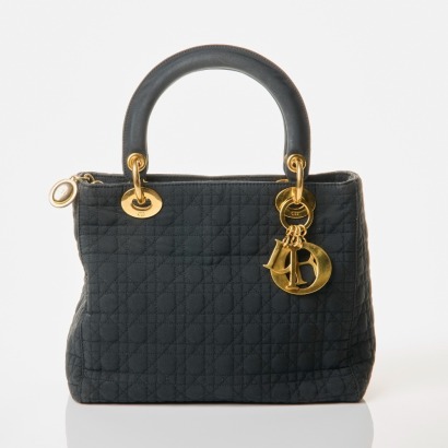 Christian Dior, Lady Dior in Black Nylon, Size L