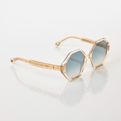 Chlo&eacute;, CE705S Beige Octagonal Sunglasses with Case