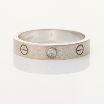 Cartier, 18ct White Gold, Love Collection Ring, Size 57