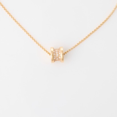 Bvlgari, 18ct Rose Gold, .31ct Diamond "B.ZERO1" Pendant Necklace