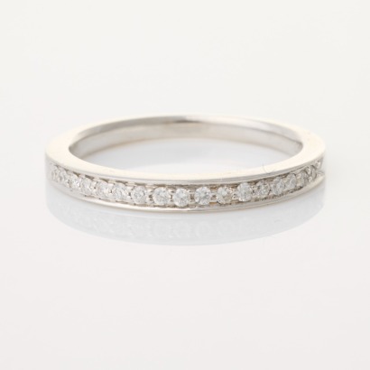 18ct White Gold, Modern, .15ct Diamond Band