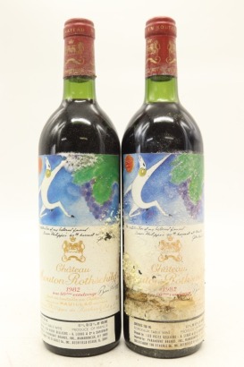 (2) 1982 Chateau Mouton Rothschild, Pauillac [JR20] [RP100] (HSL)