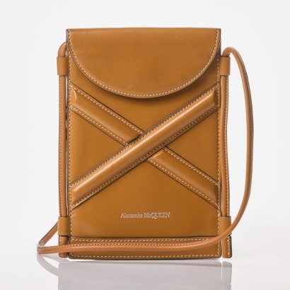 Alexander McQueen, Tan Calf Leather Crossbody Pouch