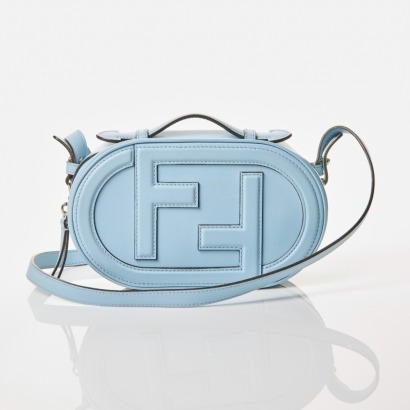 Fendi, O Lock Sky Blue Mini Shoulder Bag