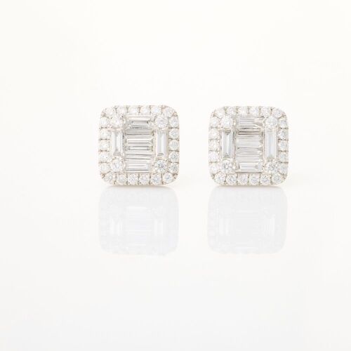18ct White Gold, Modern, 1.60ct Diamond Earrings