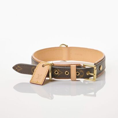 Louis Vuitton, Monogram Baxter Dog Collar with Box - Near new