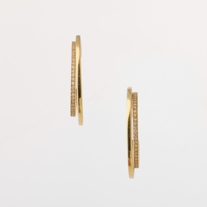 18ct Yellow Gold, Georg Jensen, Halo Collection, .30ct Diamond Hoop Earrings