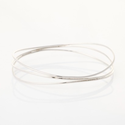 Tiffany & Co, 18ct White Gold, Elsa Peretti Wave Bangle with Box