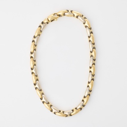 18ct Yellow / White Gold, 20cm Fancy Link Bracelet