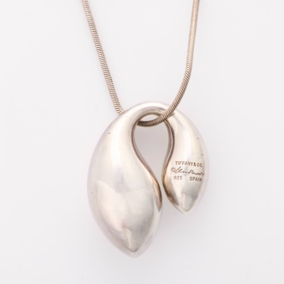 Tiffany & Co.,Elsa Peretti Sterling Silver Double Tear Drop Pendant
