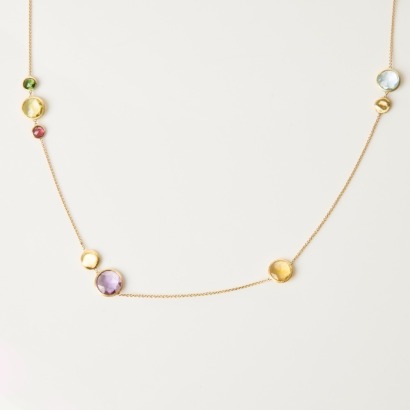 18ct Yellow Gold, Marco Bicego, Jaipur 90cm Multi-Gem Station Necklace
