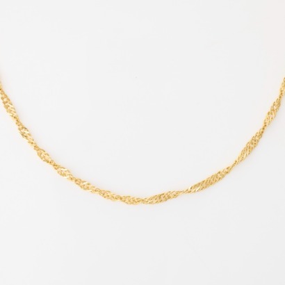 9ct Yellow Gold, 60cm Singapore Twist Chain