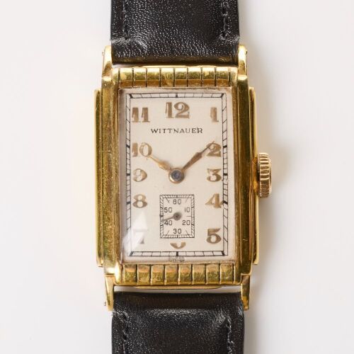 Wittnauer, 10ct Gold Filled Tank Style Art Deco Wristwatch, circa 1950's
