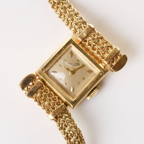 14ct Yellow Gold, 14.5mm LeCoultre, Asymetric Cased Ladies Cocktail Wristwatch, circa 1950s