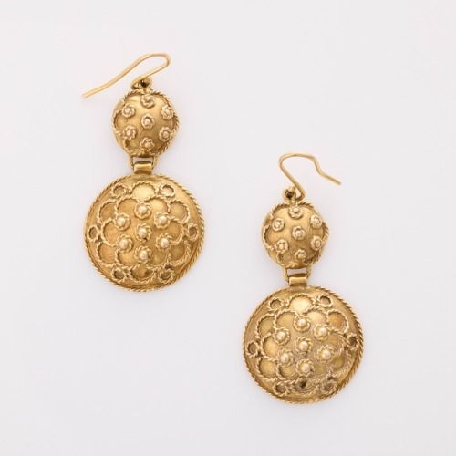 9ct Yellow Gold Domed Earrings with French Hook Fittings