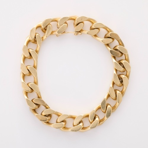 9ct Yellow Gold, 21cm Heavy Curb Link Bracelet
