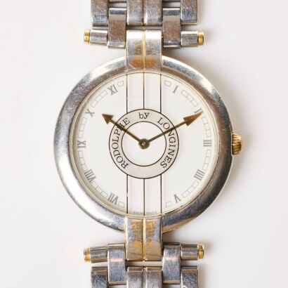 Stainless Steel / Gold Plated, 33.5mm Rodolphe Design by Longines Quartz Wristwatch, circa 1990's
