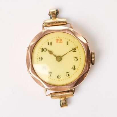 9ct Yellow Gold, 25.4mm Antique, Swiss Made Watch with English Case, City Watch Case Co Ltd (Louis Arnould) hallmarked London, circa 1924