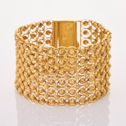 22ct Yellow Gold, Vintage, 16cm Flexible Bracelet, circa 1970's