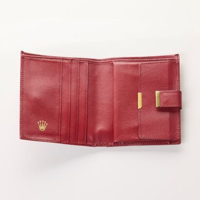 Vintage, Rolex Red Leather Billfold Wallet