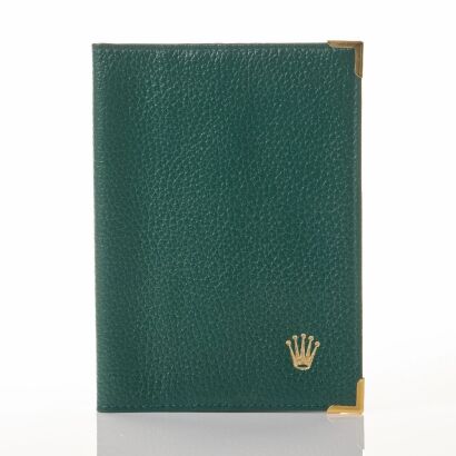 Vintage, Rolex Green Leather Passport Holder / Wallet