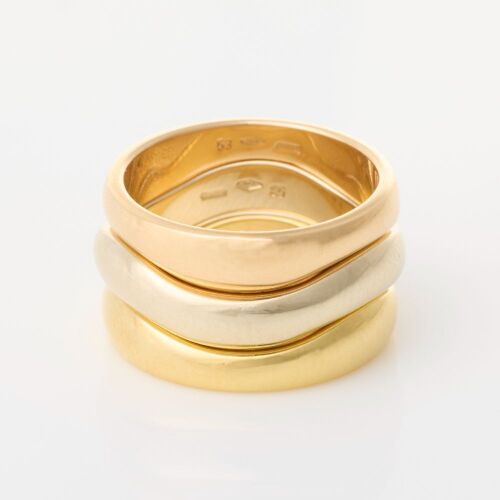 18ct Yellow / Rose / White Gold, Cartier Wave Pattern Ring