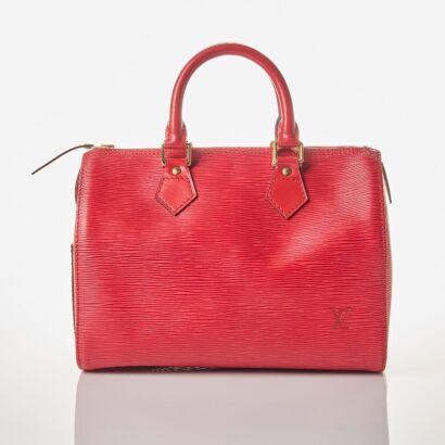 Louis Vuitton, Red Epi Leather Speedy