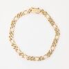 9ct Yellow Gold, 18.5cm Figaro Link Bracelet