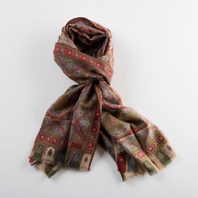 Etro, 70% Wool / 30% Silk Multicolour Paisley Scarf