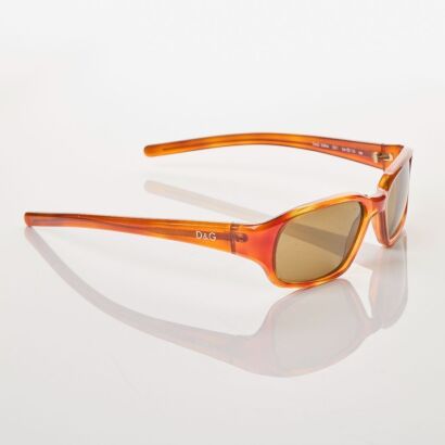 Dolce & Gabbana, 2094 Brown Rectangle Frame Sunglasses with Case