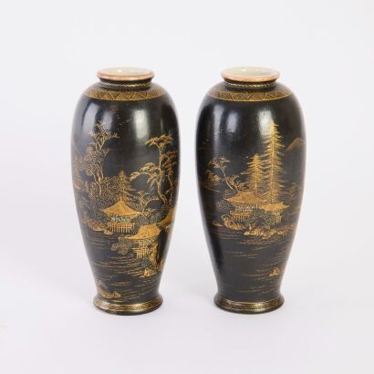 A Pair of Japanese Early 20th Century Satsuma Vases