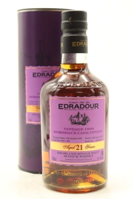 (1) Edradour 1999 21 Year Old Bordeaux Finish Single Malt Scotch Whisky, 55.7% ABV (GB)