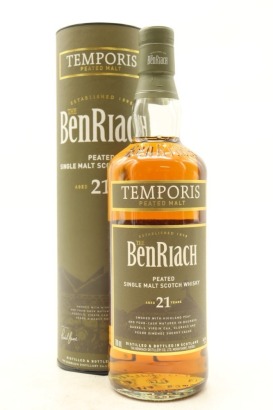 (1) The BenRiach Temporis Peated 21 Year Old Single Malt Scotch Whisky, Speyside, 46% ABV (GB)