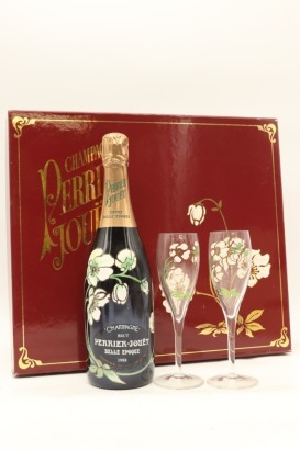 (1) 1988 Perrier-Jouet Belle Epoque - Fleur de Champagne Brut with Glasses, Champagne (GB)