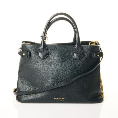 Burberry, Black Leather The 2-Way Banner Bag