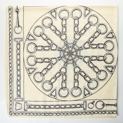 Herm&egrave;s, 70% Cashmere / 30% Silk L'effet Two Tone Kaleidoscope Scarf with Box