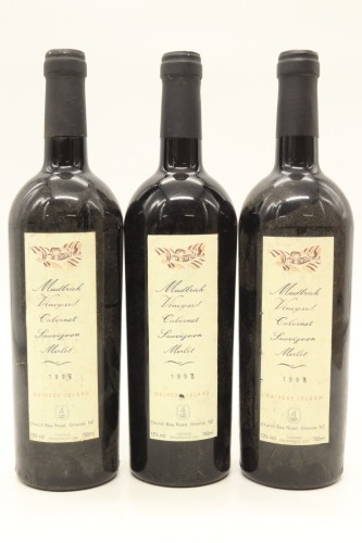 (3) 1998 Mudbrick Vineyard Cabernet Sauvignon - Merlot, Waiheke Island